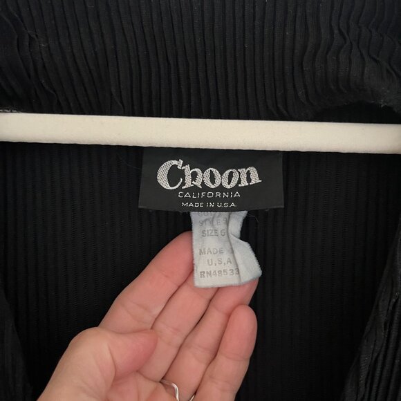 Choon Vintage Black Wrap Dress - Micro Pleat fits like size Small - Picture 5 of 6